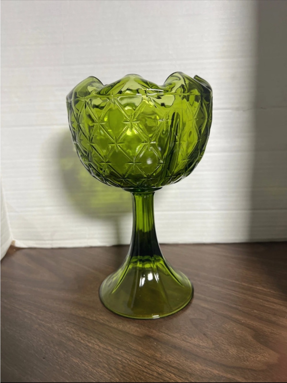 Indian Glass Pedestal Compote - Home Accents